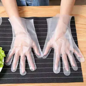 PE 一次性透明塑料餐饮手套 独立包装