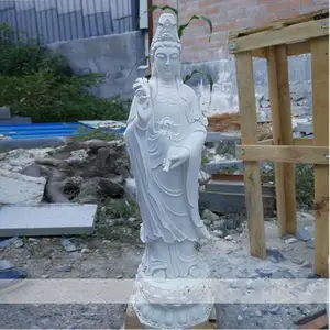 石雕观音佛像汉白玉滴水观音像大理石南海观世音菩萨雕塑定做