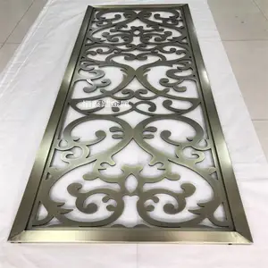 拉丝青古铜不锈钢屏风 镂空工艺制作