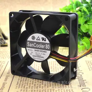 三洋 8厘米 8025 12V 0.38A 双滚珠 大风量 机箱风扇 9A0812EG403