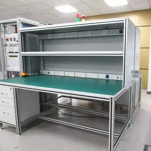 铝型材单面双面注塑测试工作台 带灯带抽屉实验定制台 非标