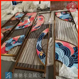 供应赣榆区品茶厅夹胶玻璃隔音墙量尺安装 客厅不锈钢隔断屏风柜加工定制