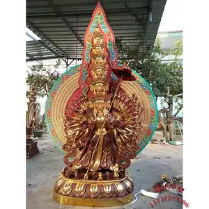 千手千眼大白伞盖佛母佛像纯铜大型藏传铸铜二米千手观音密宗铜像