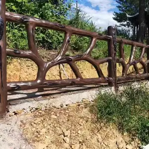 供应景观护栏1.8米河道桥梁防护栏杆水泥仿藤护栏