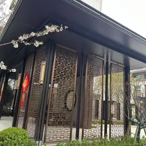 新中式钢结构门楼小区大门门楼屋檐售楼部景观廊亭不锈钢门头