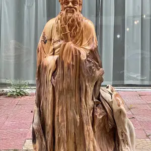 孔子像崖柏木雕摆件神像人物肖像刻画教育学校孟子老子