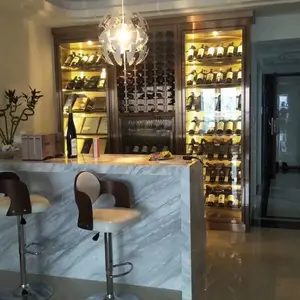 浙江不锈钢酒架 玫瑰金恒温不锈钢酒柜