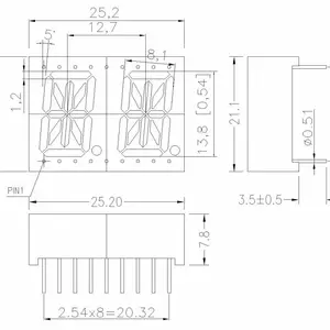 LED0.54Ӣ����λ�����������ʾģ���߶�ʮ��ι�������Ӣ���߲�