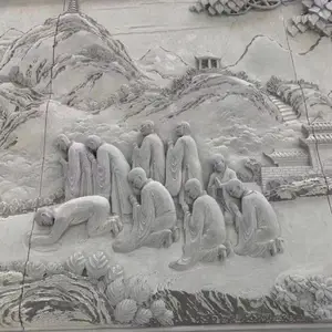 阜新太平古建彩绘水泥浮雕壁画背景墙绘,立体浮雕壁画影壁制作