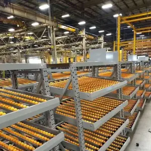 仓库滑移式货架 流利式带轮流利条 车间电商物料滚轮滑道重型 hj-707