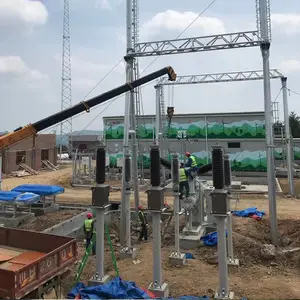 光伏主变进出线架构避雷针 升压变电站构架 风电场构支架 实体厂家