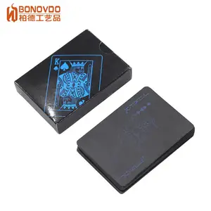 新款现货PVC蓝色印花扑克牌来图定制金箔卡牌
