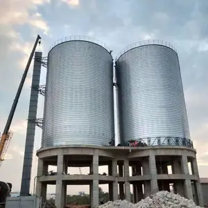 1万吨粉煤灰钢板仓 骨料库 提升机输送物料 搭配散装仓卸料 操作方便