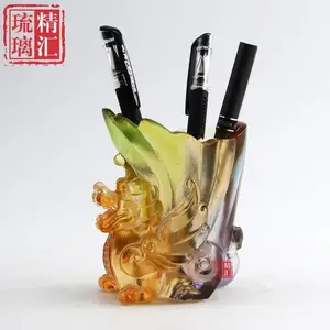 琉璃貔貅笔筒定制琉璃***摆件工艺品 广州琉璃工厂 公司企业琉璃礼品定制 深圳琉璃工艺品
