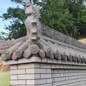 围墙青瓦 围墙瓦 小青瓦 古建瓦 烧结瓦 圆弧形墙头盖瓦施工公园农村庭院