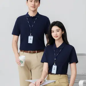 高端精梳长绒棉POLO衫短袖企业团体T恤定制印字绣logo