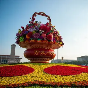 迎中秋庆国庆五色草造型制作团队为城市穿上新嫁衣轩轩景观厂家24小时在线咨询