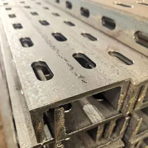 货架槽钢激光切割开槽口打孔U型钢激光切管加工