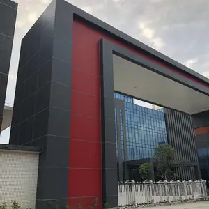 厂房门头装饰 中国红铝单板 包梁铝单板
