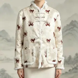 品牌库存尾货水墨生香冬季新中式棉服马甲女装货源供应链走份批发