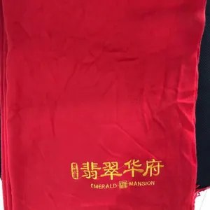 新春年会中国红围巾西安批发 围巾绣logo 陕西红色围巾批发