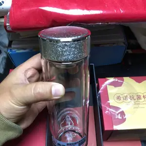 西安钛金盖希诺纳米玻璃杯 礼盒装纯钛茶杯