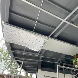 冲孔铝单板施工现场安装实景拍摄