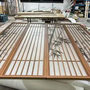 定制新中式花格推拉门 /实木花窗/实木材质推拉隔断实力厂家