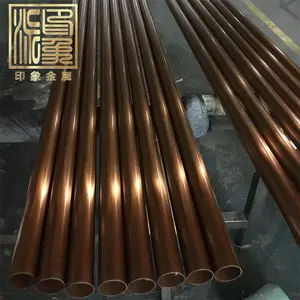 彩色不锈钢古铜管 拉丝红古铜方管圆管供应