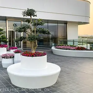 亿锦空中花园特色UHPC树池坐凳仿石花坛无机磨石树池
