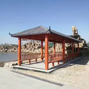 石家庄园林景观工程厂家-防腐木凉亭长廊花架露台栈道-早来防腐木业