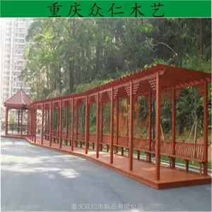 荣昌樟子松家用葡萄架 费用实木弧形花架 防腐木栏杆平台 众仁木艺
