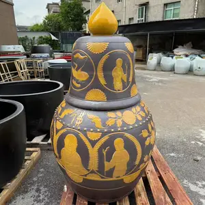 景德镇陶瓷手工雕刻坐化缸高僧圆寂不腐肉金身瓮和尚棺厂家直销