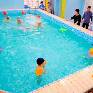 市场成都室内泳池恒温设备 酒店别墅无边界恒温钢材质拼装游泳池 室内外儿童智能训练游泳池