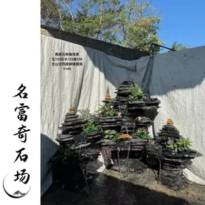清远英石假山石造景,别墅庭院假山流水,叠石设计案例堆场