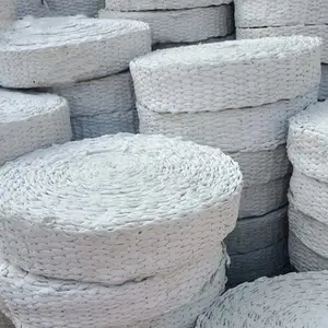 秦城 防火石棉纤维带机编无尘石棉布带石棉石墨密封条25*5mm