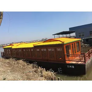 水上大型仿古电动画舫船双层餐饮船观光旅游船游览船景观木船影视道具船装饰船