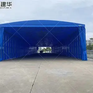 防违建活动雨棚推拉式厂房仓储雨篷可移动折叠蓬