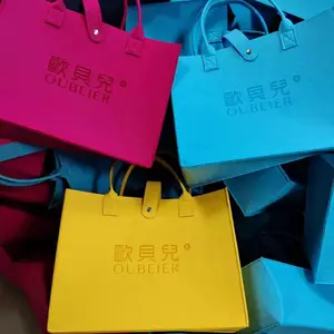 广西崇左毛毡包手提袋环保袋生产厂家广告围裙来宾厂家飘带彩色广告帆布袋定制环保购物袋无纺布广告袋子 生