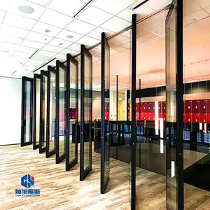 活动玻璃隔断-山东酒店活动玻璃隔断-威海咖啡厅玻璃活动隔断-银行移动玻璃隔断-灿旭隔断厂家专业定制