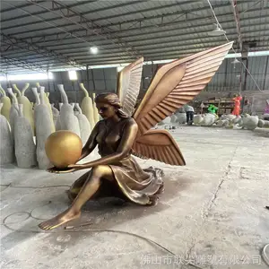 玻璃钢天使人物雕塑 楼盘雕塑装饰 联尖大型玻璃钢雕塑