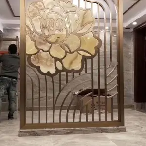 广东不锈钢屏风 雕花不锈钢屏风 室内不锈钢屏风隔断