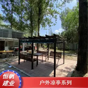 别墅小型卡其色凉亭 恒帆供应防水户外凉亭系列甄选材质