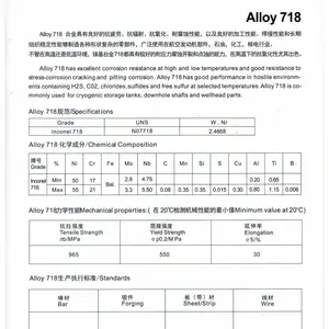 Lnconel 718镍基合金 变形高温合金钢板