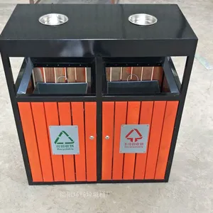 昆明市钢木垃圾桶厂家批发 户外垃圾箱 景区分类垃圾桶制作 市政标配 设计免费