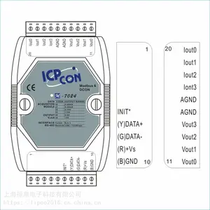 ����ģ��ICPCOBN M-7024 4·ģ�������ģ�飬֧��modbus RTUЭ��