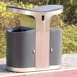 批发垃圾智能分类房 厨余公共卫生垃圾箱 屋型钢木垃圾桶
