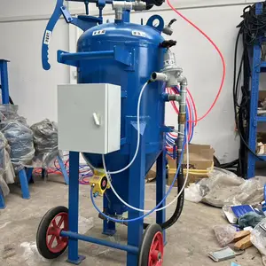 移动水砂混合喷砂机小型无尘环保除锈设备开放式喷沙机抛光喷砂罐