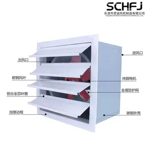 思诚方形壁式轴流风机XBDZ边墙通风机工业电梯房DFBZ带百叶窗风扇220V