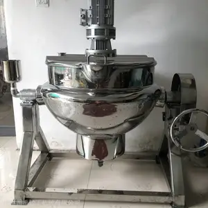 厂家直销 国禹不锈钢卫生/食品级可倾式电加热夹层锅 蒸煮锅